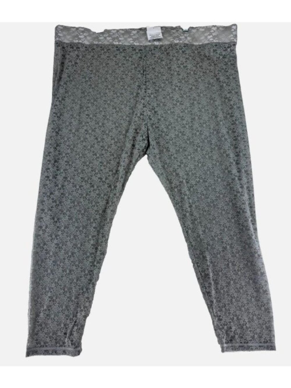 LOGO Layers by Lori Goldstein Leggings Size 3XP Stretch Lace Drizzle Grey NEW